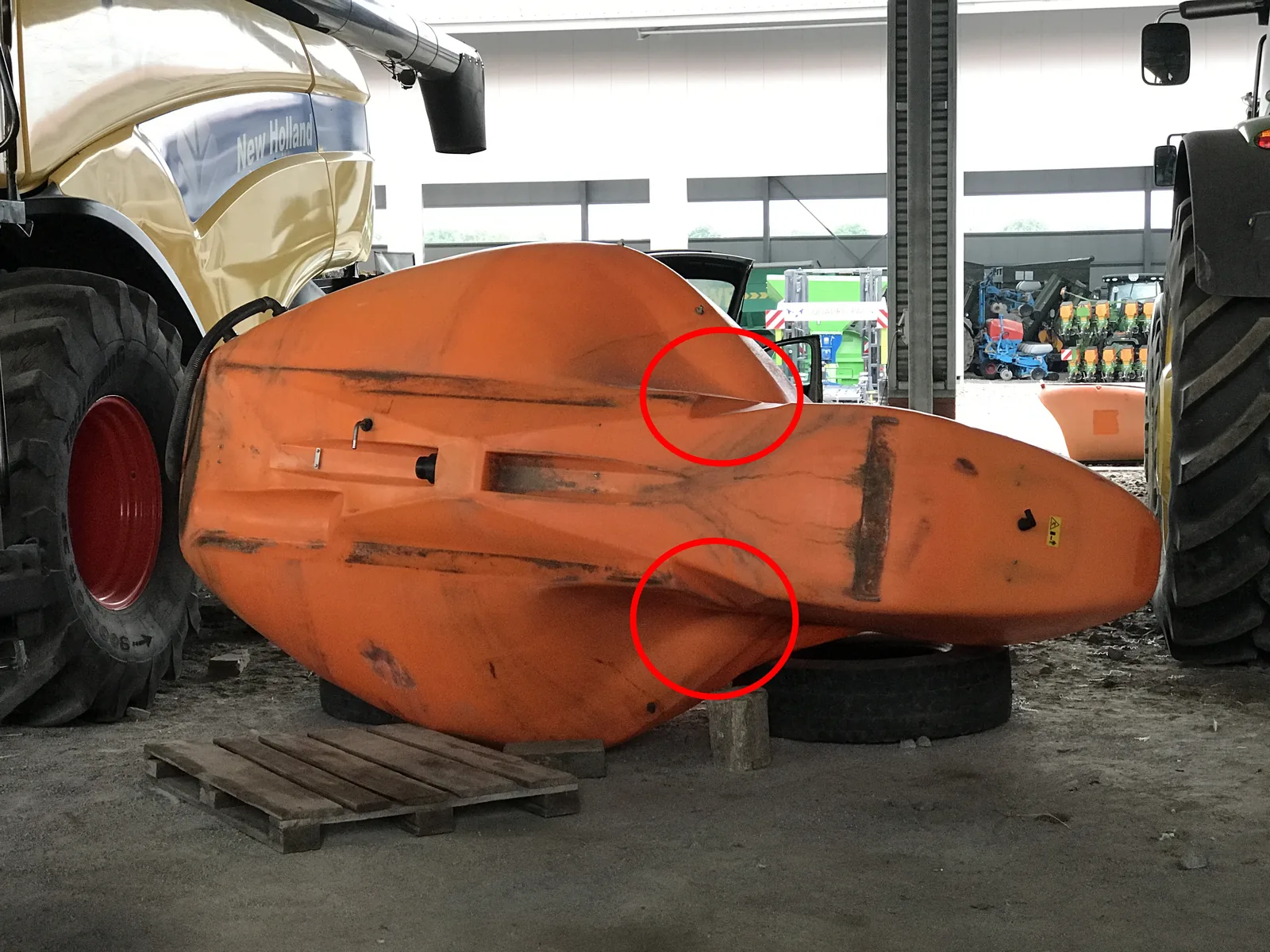 Pęknięcie zbiornika Amazone przy króćcu — typowe uszkodzenie
